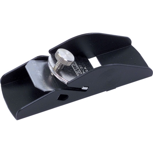 STANLEY 12-101 metal block plane, woodworking tool, angled view on white background.