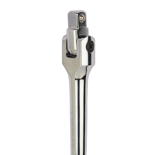 STANLEY 4-86-405 chrome-finish universal joint socket accessory, front angle, white background.