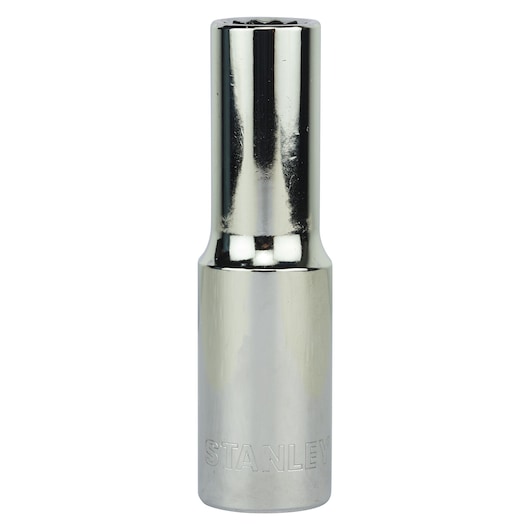 Stanley 4-86-420 chrome deep socket, tool category, front angle on white background.