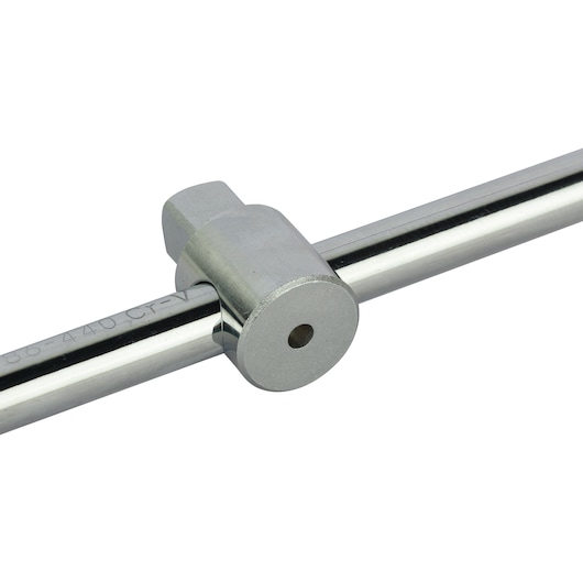 STANLEY 4-86-440 T-handle tap wrench, chrome finish, side angle on white background.