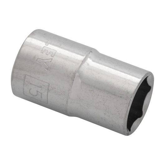 Stanley 4-86-515 chrome socket photography, angled view on white background.