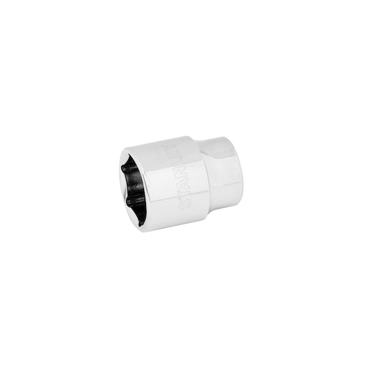 STANLEY 4-88-131 chrome socket, side angle, photography on white background.