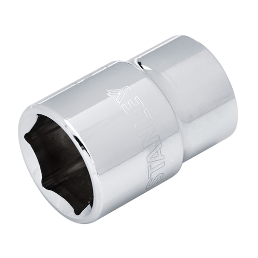 STANLEY 4-88-741 chrome socket, photography of tool from side angle on white background.