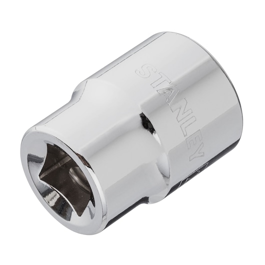 STANLEY 4-88-744 chrome socket, photography, angled view on white background
