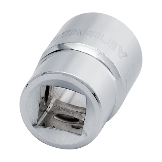 STANLEY 4-88-745 chrome socket tool, close-up angle on white background.