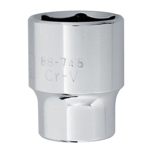 STANLEY 4-88-746 chrome socket tool, photography of front angle on white background.