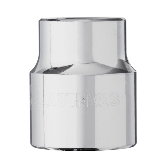 STANLEY 4-88-749 chrome socket tool, photography of front angle on white background.