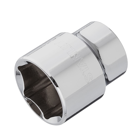 STANLEY 4-88-749 chrome socket tool, close-up angled view on white background.
