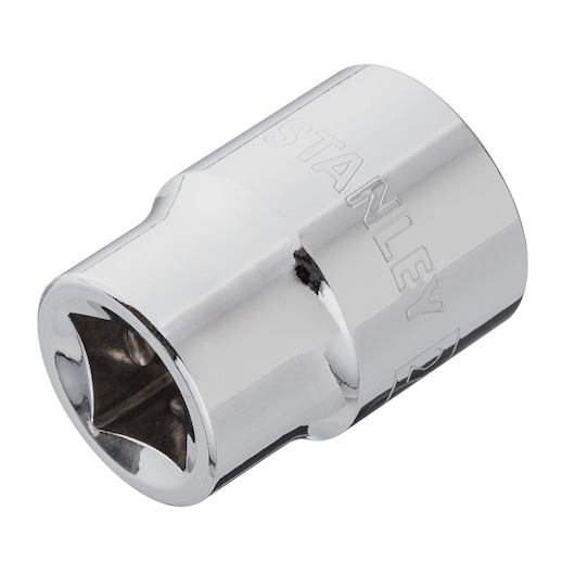 DRIVE SOCKET 1/2" 21mm STANLEY  white background ANGLE