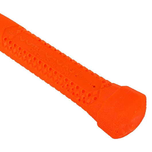 STANLEY 57-531 orange textured hammer handle, close-up angle on white background.