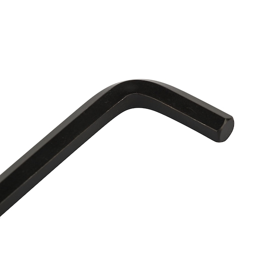 STANLEY 69-256-KR hex key L-wrench, black, close-up angle on white background.