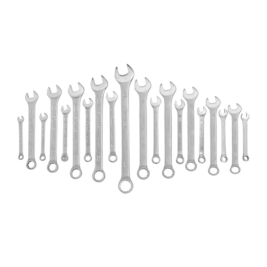WRENCH SET ON WHITE BACKGROUND FRONT VIEW