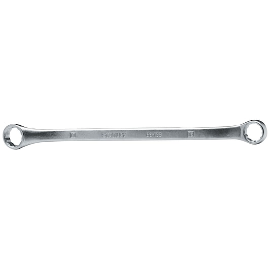 STANLEY 86-138 box-end wrench, silver finish, tool category, straight-on angle, white background.