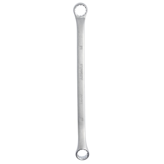 STANLEY 86-141 box end wrench, silver hand tool, straight view on white background.