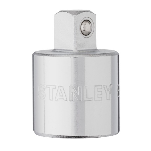 STANLEY 88-908 chrome socket adapter, close-up front angle on white background.