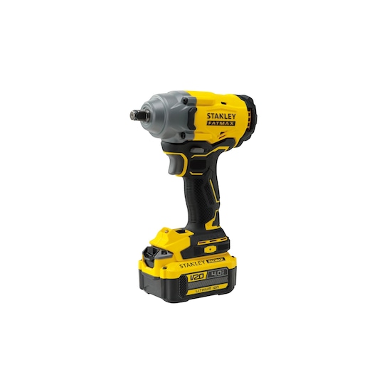 STANLEY SBW920M2K cordless impact wrench, yellow and black, front angle on white background.