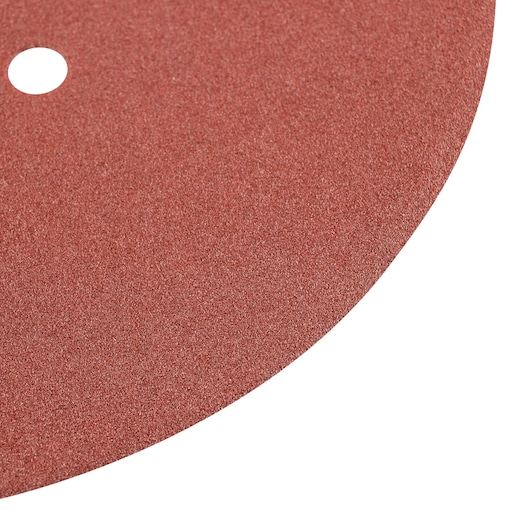Stanley STA0180WS red round sanding disc, close-up photo on white background.