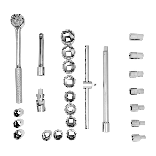 STANLEY 1/2" ROUND HEAD RATCHET SET 24 PCS"
