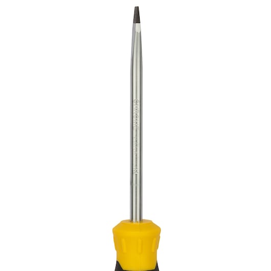 STANLEY STMT60826-8 precision screwdriver front view with yellow and black handle, chrome shaft.