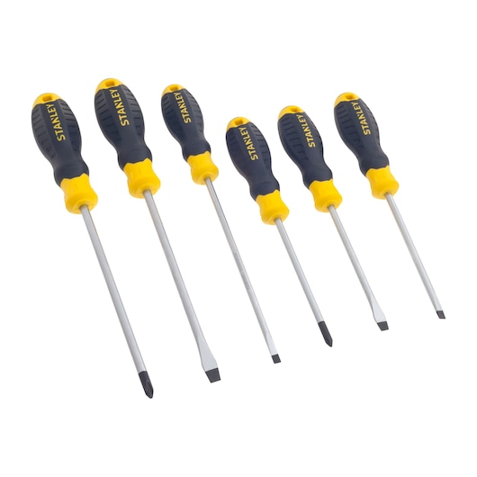 SCREWDRIVERS SET ON WHITE BACKGROUND HORIZONTAL VIEW