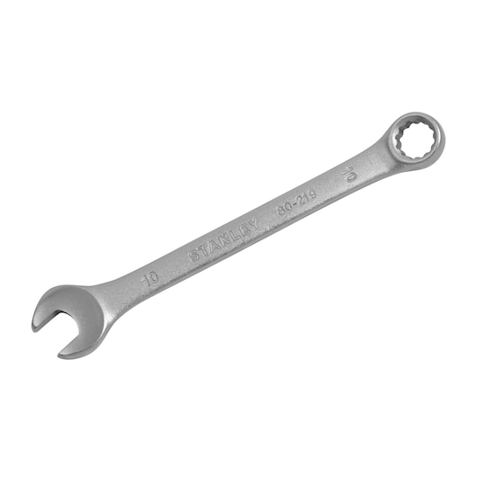 Stanley STMT80219-840 silver combination wrench, front angle with white background