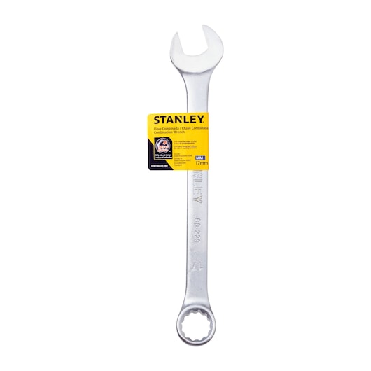 STANLEY STMT80229-840 combination wrench 17mm, silver finish, front angle on white background.