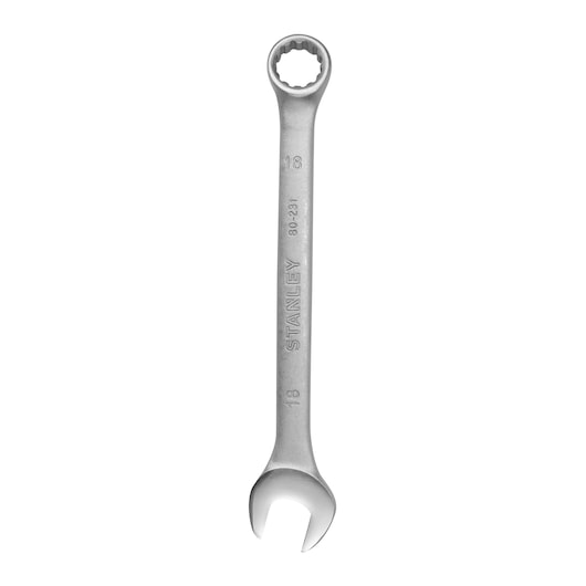 Stanley STMT80231-840 combination wrench, photography, silver finish, straight-on white background.