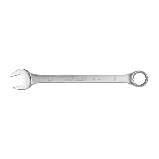 STANLEY STMT80243-8 silver combination wrench, photography of top view on white background.