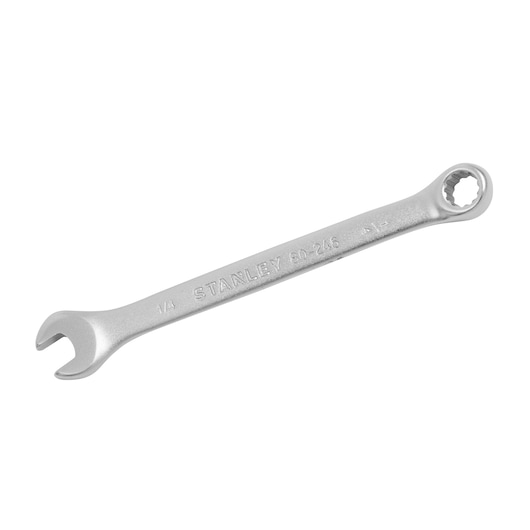 STANLEY STMT80246-840 combination wrench, silver finish, showing angled view on white background.