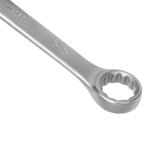 STANLEY STMT80258-840 combination wrench, silver finish, close-up angle on white background.