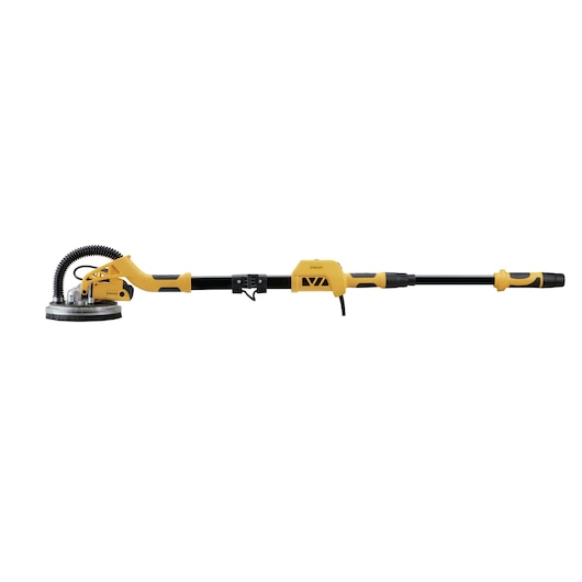 STANLEY SW75-BR drywall sander, yellow and black, side view on white background